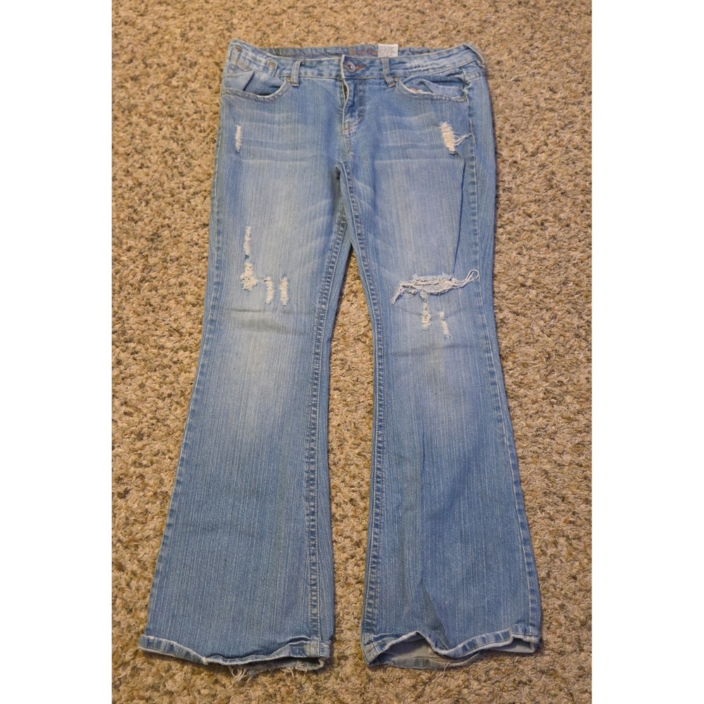 Mudd Bootcut Jeans Women's Size 11 Blue Distressed Spandex Blend